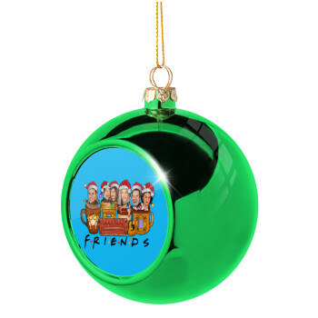 FRIENDS xmas, Χριστουγεννιάτικη μπάλα δένδρου Πράσινη 8cm
