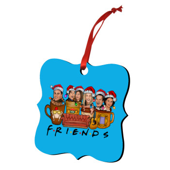 FRIENDS xmas, Χριστουγεννιάτικο στολίδι polygon ξύλινο 7.5cm