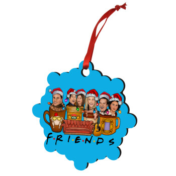 FRIENDS xmas, Christmas ornament snowflake wooden 7.5cm