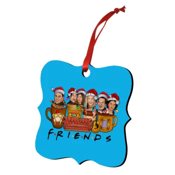 FRIENDS xmas, Christmas ornament polygon wooden 7.5cm