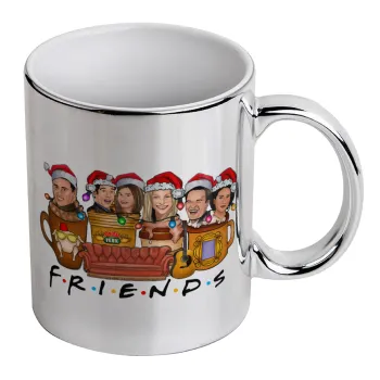 FRIENDS xmas, Mug ceramic, silver mirror, 330ml