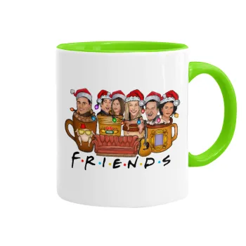 FRIENDS xmas, Mug colored light green, ceramic, 330ml