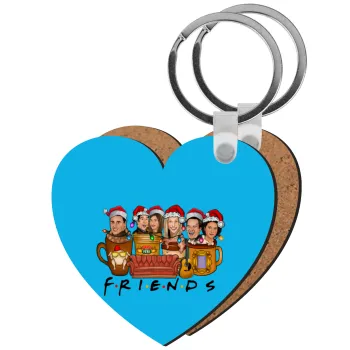 FRIENDS xmas, Μπρελόκ Ξύλινο καρδιά MDF