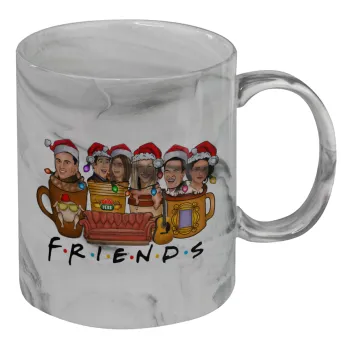 FRIENDS xmas, Κούπα κεραμική, marble style (μάρμαρο), 330ml