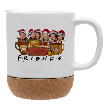 FRIENDS xmas, Κούπα, κεραμική με βάση φελού και καπάκι (ΜΑΤ), 330ml