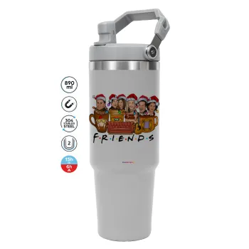 FRIENDS xmas, ΓΚΡΙ χρώματος Θερμός Ανοξείδωτο 890ml (30oz) με χερούλι