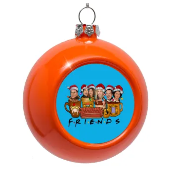 FRIENDS xmas, Orange Christmas tree ornament bauble 8cm