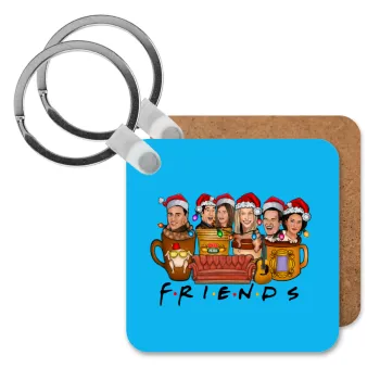 FRIENDS xmas, Μπρελόκ Ξύλινο τετράγωνο MDF