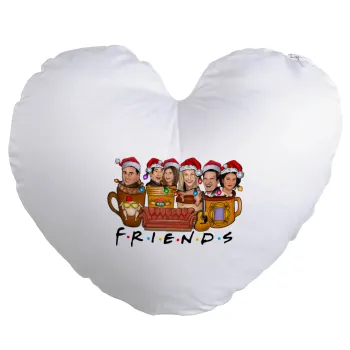 FRIENDS xmas, Μαξιλάρι καναπέ καρδιά 40x40cm περιέχεται το  γέμισμα