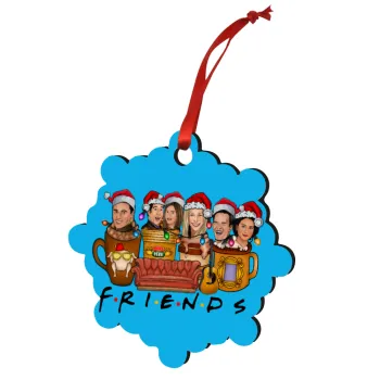 FRIENDS xmas, Στολίδι Χριστουγεννιάτικο στολίδι snowflake ξύλινο 7.5cm