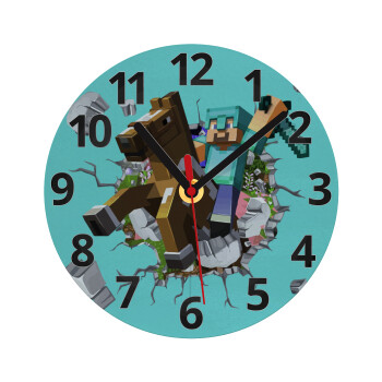 Minecraft brick, Ρολόι τοίχου γυάλινο (20cm)