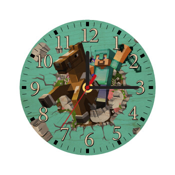 Minecraft brick, Ρολόι τοίχου ξύλινο plywood (20cm)