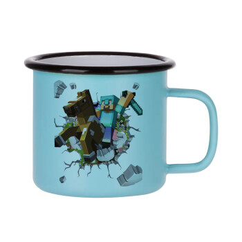 Minecraft brick, Κούπα Μεταλλική εμαγιέ ΜΑΤ σιέλ 360ml