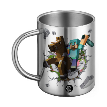 Minecraft brick, Ανοξείδωτη Μεταλλική Κούπα 450ml - Διπλού Τοιχώματος
