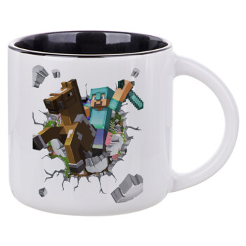 Minecraft brick, Κούπα κεραμική 400ml Λευκή/Μαύρη