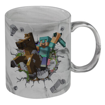 Minecraft brick, Mug ceramic marble style, 330ml