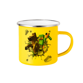 Minecraft brick, Yellow Enamel Metallic Cup 360ml