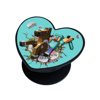 Minecraft brick, Phone Holders Stand  καρδιά Μαύρο Βάση Στήριξης Κινητού στο Χέρι