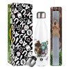 Easter candle, metallic white thermos bottle (500ml) & aromatic flat candle (30cm) (GRAY)