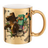 Mug ceramic, gold mirror, 330ml