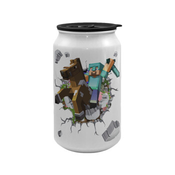 Minecraft brick, Κούπα ταξιδιού μεταλλική με καπάκι (tin-can) 500ml