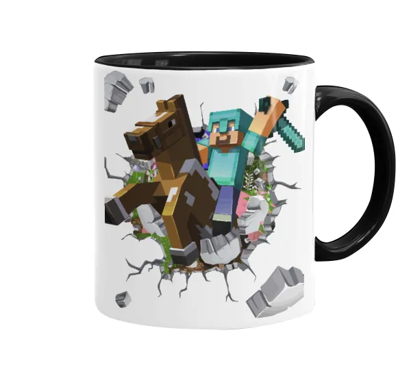 Minecraft brick — Mug colored black, ceramic, 330ml