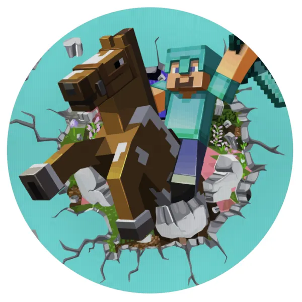 Minecraft brick — Mousepad Round 20cm