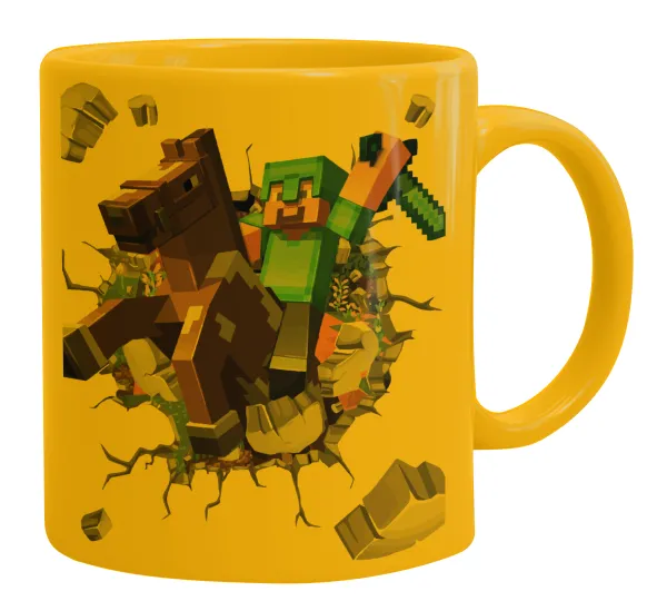Minecraft brick — Ceramic coffee mug yellow, 330ml