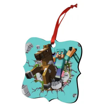 Minecraft brick, Christmas ornament polygon wooden 7.5cm