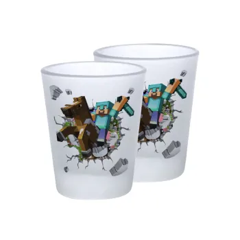 Minecraft brick, Σφηνοπότηρα γυάλινα 45ml του πάγου (2 τεμάχια)