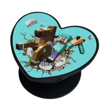 Minecraft brick, Phone Holders Stand  καρδιά Μαύρο Βάση Στήριξης Κινητού στο Χέρι