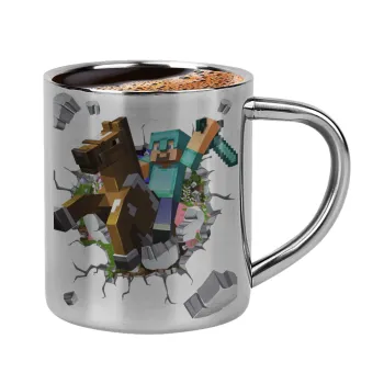 Minecraft brick, Double-wall metal cup for espresso (220ml)