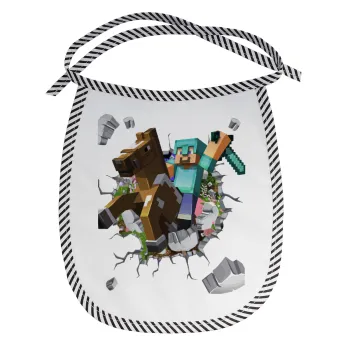 Minecraft brick, Σαλιάρα μωρού αλέκιαστη με κορδόνι Μαύρη