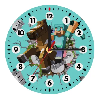 Minecraft brick, Wooden wall clock (20cm)