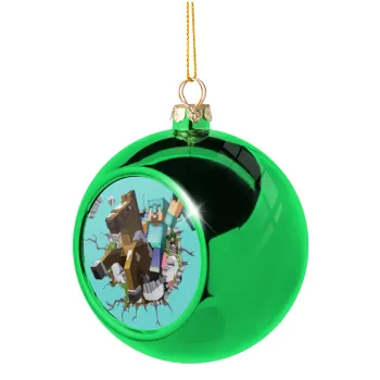 Minecraft brick, Green Christmas tree ornament ball 8cm