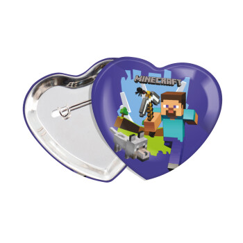 Minecraft Alex, Κονκάρδα παραμάνα καρδιά (57x52mm)