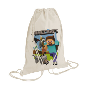 Minecraft Alex, Τσάντα πλάτης πουγκί GYMBAG natural (28x40cm)