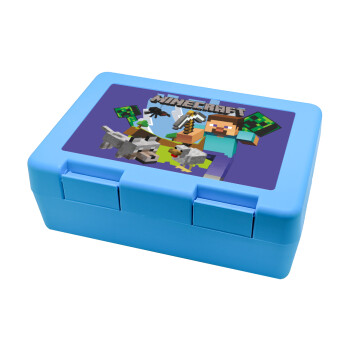 Minecraft Alex and friends, Children's cookie container LIGHT BLUE 185x128x65mm (BPA free plastic)