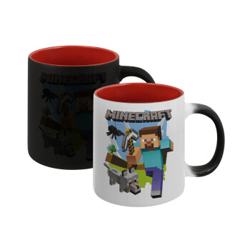 Minecraft Alex, Κούπα Μαγική εσωτερικό κόκκινο, κεραμική, 330ml που αλλάζει χρώμα με το ζεστό ρόφημα
