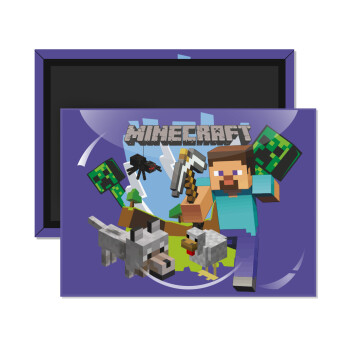 Minecraft Alex and friends, Ορθογώνιο μαγνητάκι ψυγείου διάστασης 9x6cm