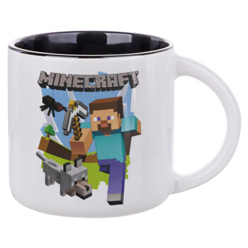 Minecraft Alex, Κούπα κεραμική 400ml Λευκή/Μαύρη