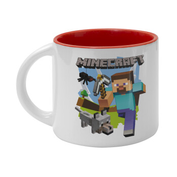 Minecraft Alex, Κούπα κεραμική 400ml Λευκή/Κόκκινη