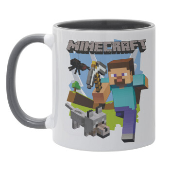 Minecraft Alex and friends, Mug colored grey, ceramic, 330ml