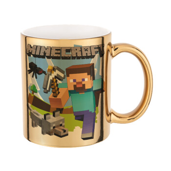 Minecraft Alex, Mug ceramic, gold mirror, 330ml