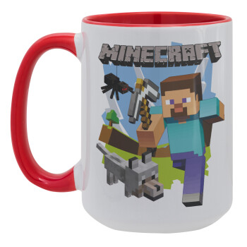 Minecraft Alex, Κούπα Mega 15oz, κεραμική Κόκκινη, 450ml