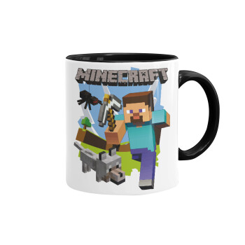 Minecraft Alex, Mug colored black, ceramic, 330ml