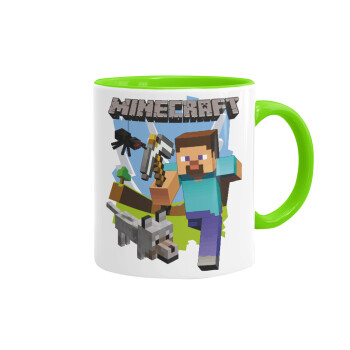 Minecraft Alex and friends, Mug colored light green, ceramic, 330ml