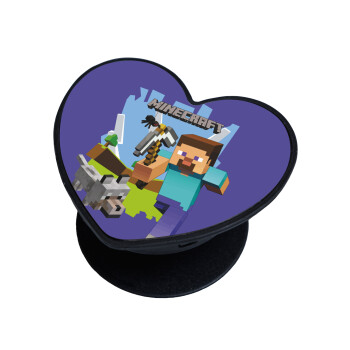 Minecraft Alex, Phone Holders Stand  καρδιά Μαύρο Βάση Στήριξης Κινητού στο Χέρι