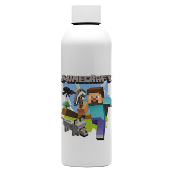 Minecraft Alex and friends, Μεταλλικό παγούρι νερού, 304 Stainless Steel 800ml