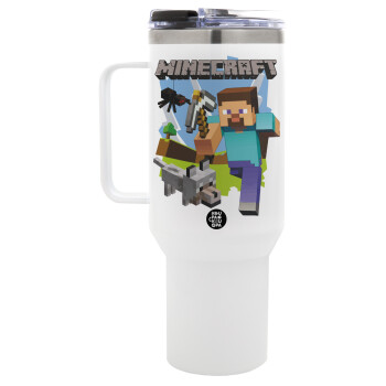 Minecraft Alex, Mega Stainless steel Tumbler with lid, double wall 1,2L